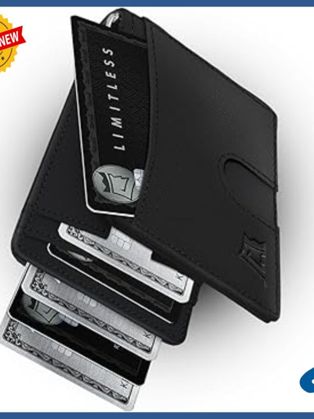 Slim RFID Blocking Leather Wallet with Money Clip Holds 12 Cards
